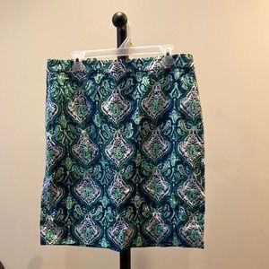J Crew Pencil Skirt, size 12, paisley